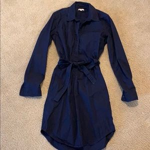 navy button up shirtdress | GAP
